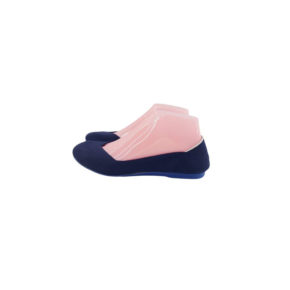 Rothy's, All Season Solid Round Toe Slip-On Flats, Women, Size 6.5, Navy‎ Blue.